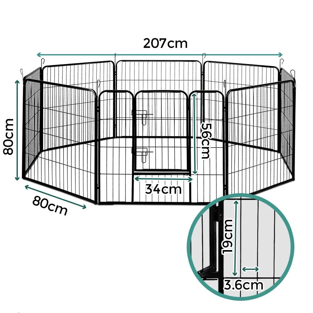 32" 8 Panel Dog Playpen | Pet Exercise Cage Enclosure Fence Play Pen